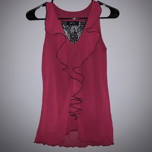 Blouse with lace backing